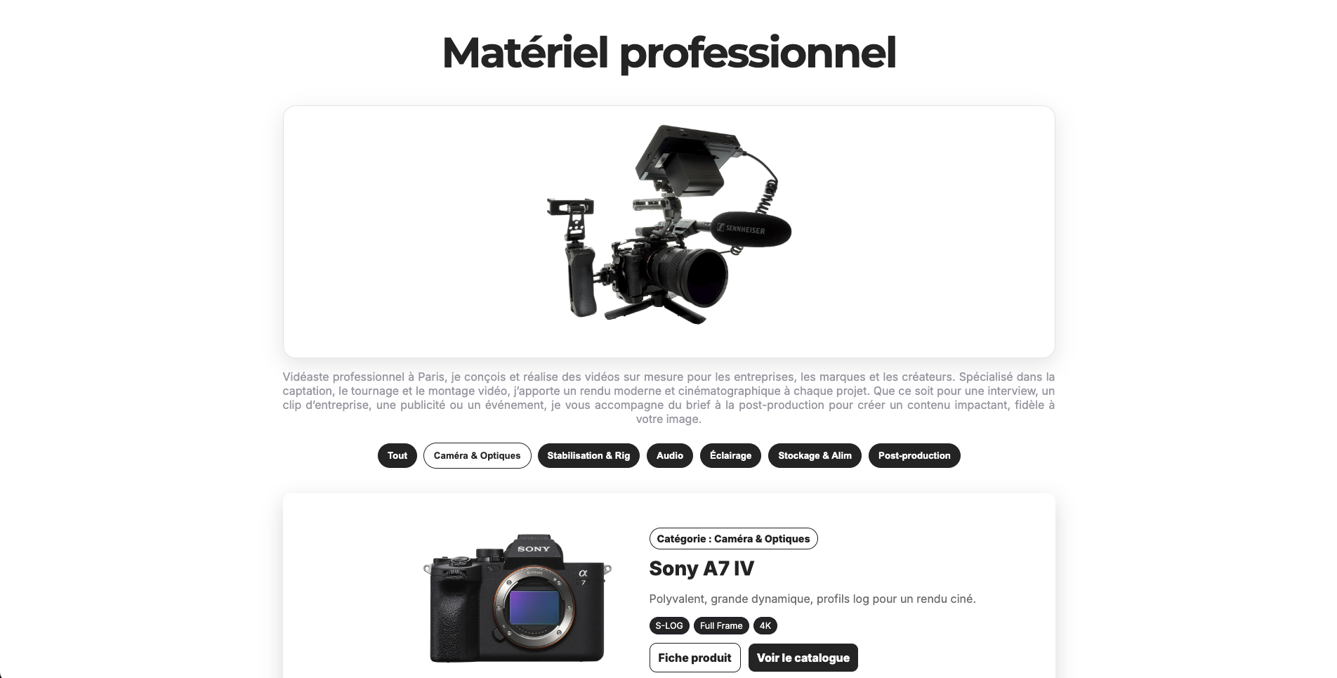 Preview Matériel Pro